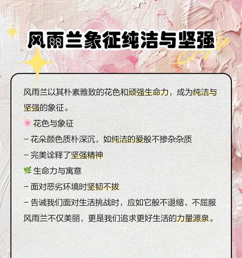 风雨兰的花语和象征意义是什么？它代表着什么？