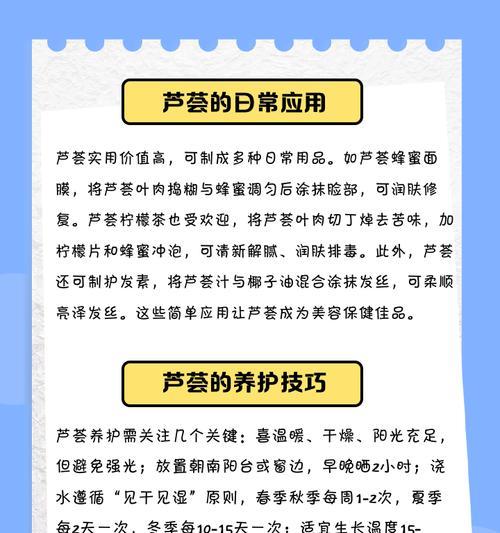 芦荟的用途有哪些？