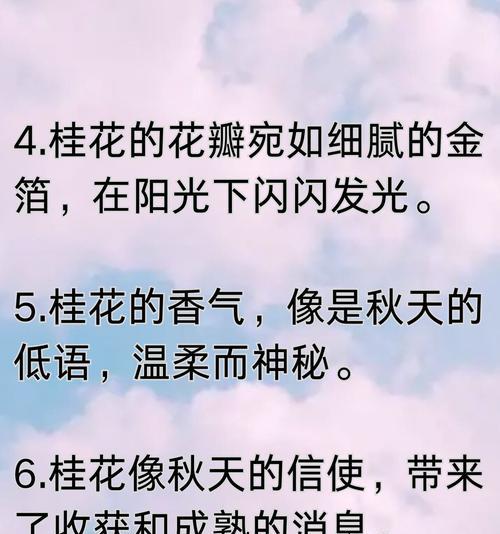 桂花的花语是什么？它如何象征平安？