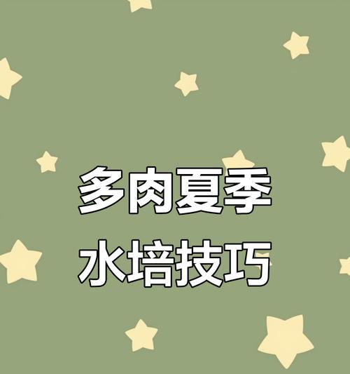 水培多肉的完美养殖方法（水中绿色植物的喜爱者）